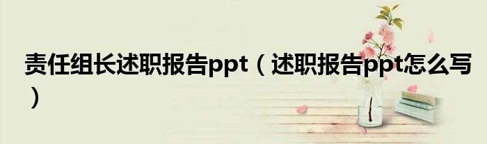 责任组长述职报告ppt（述职报告ppt怎么写）