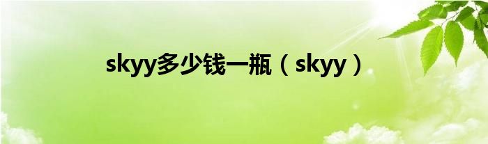 skyy多少钱一瓶（skyy）