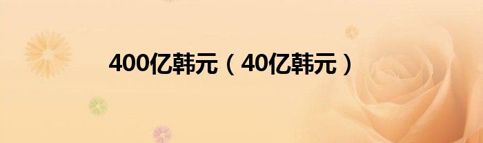 400亿韩元（40亿韩元）