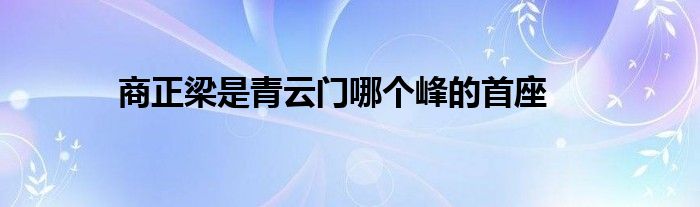 商正梁是青云门哪个峰的首座