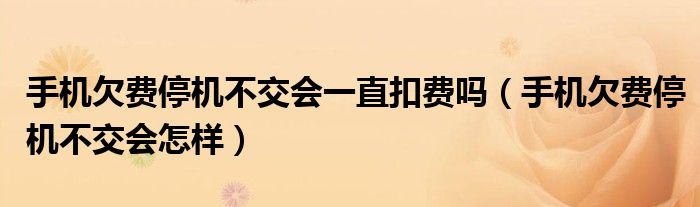 手机欠费停机不交会一直扣费吗（手机欠费停机不交会怎样）