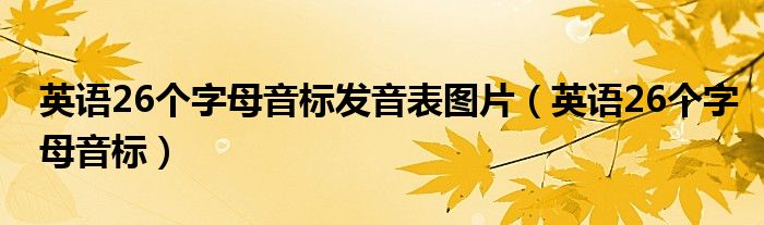 英语26个字母音标发音表图片（英语26个字母音标）