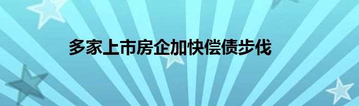 多家上市房企加快偿债步伐