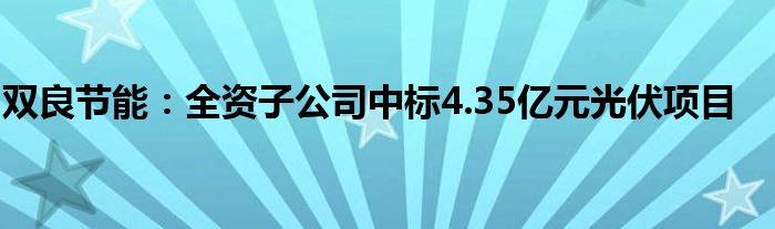 双良节能：全资子公司中标4.35亿元光伏项目