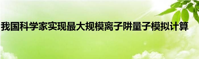 我国科学家实现最大规模离子阱量子模拟计算