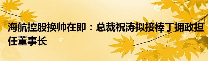 海航控股换帅在即：总裁祝涛拟接棒丁拥政担任董事长