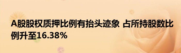 A股股权质押比例有抬头迹象 占所持股数比例升至16.38%