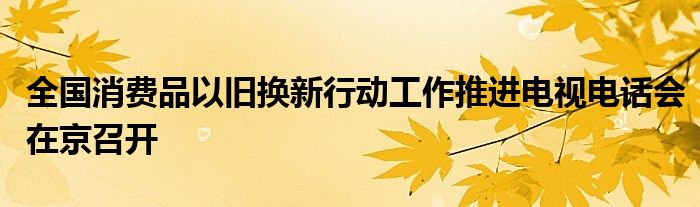 全国消费品以旧换新行动工作推进电视电话会在京召开