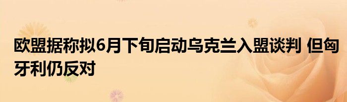 欧盟据称拟6月下旬启动乌克兰入盟谈判 但匈牙利仍反对