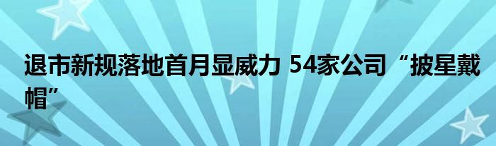 退市新规落地首月显威力 54家公司“披星戴帽”