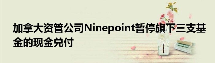 加拿大资管公司Ninepoint暂停旗下三支基金的现金兑付