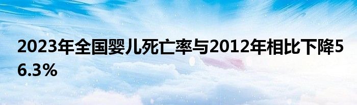 2023年全国婴儿死亡率与2012年相比下降56.3%