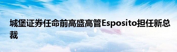 城堡证券任命前高盛高管Esposito担任新总裁