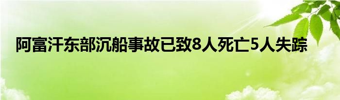 阿富汗东部沉船事故已致8人死亡5人失踪