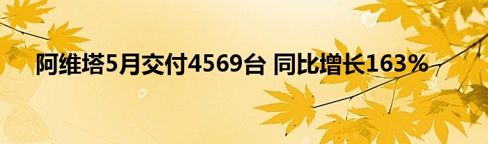 阿维塔5月交付4569台 同比增长163%