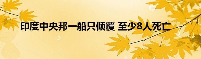 印度中央邦一船只倾覆 至少8人死亡