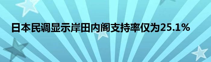 日本民调显示岸田内阁支持率仅为25.1%