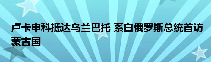 卢卡申科抵达乌兰巴托 系白俄罗斯总统首访蒙古国