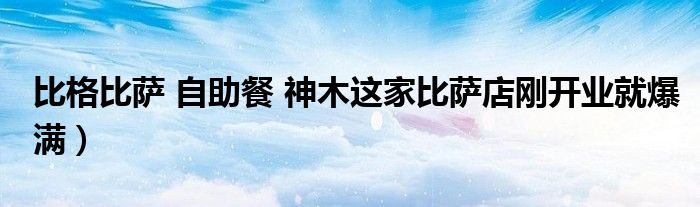 比格比萨 自助餐 神木这家比萨店刚开业就爆满）