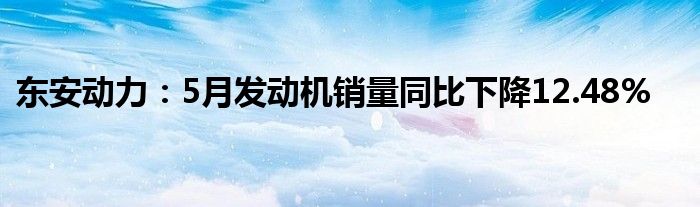 东安动力：5月发动机销量同比下降12.48%