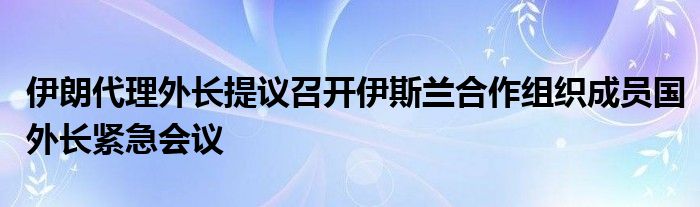 伊朗代理外长提议召开伊斯兰合作组织成员国外长紧急会议