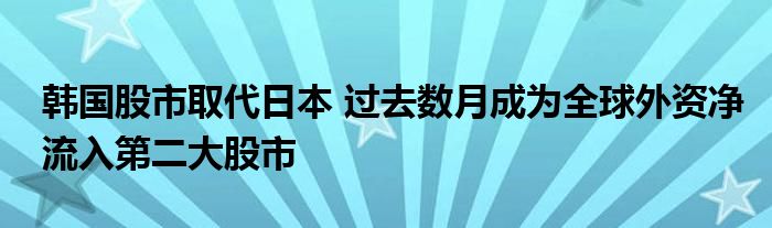 韩国股市取代日本 过去数月成为全球外资净流入第二大股市