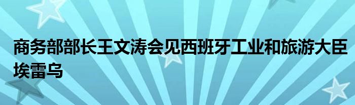 商务部部长王文涛会见西班牙工业和旅游大臣埃雷乌