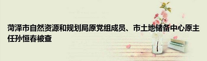 菏泽市自然资源和规划局原党组成员、市土地储备中心原主任孙恒春被查