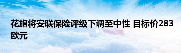 花旗将安联保险评级下调至中性 目标价283欧元