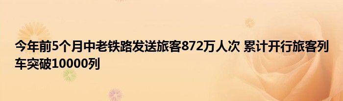 今年前5个月中老铁路发送旅客872万人次 累计开行旅客列车突破10000列