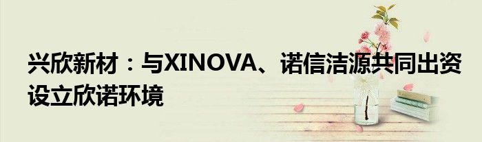 兴欣新材：与XINOVA、诺信洁源共同出资设立欣诺环境