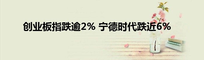 创业板指跌逾2% 宁德时代跌近6%