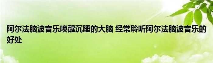 阿尔法脑波音乐唤醒沉睡的大脑 经常聆听阿尔法脑波音乐的好处