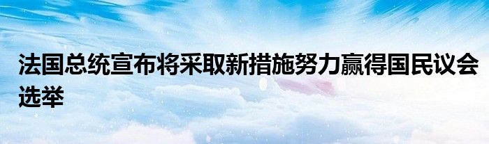 法国总统宣布将采取新措施努力赢得国民议会选举