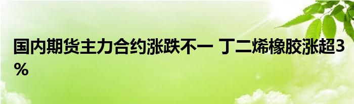 国内期货主力合约涨跌不一 丁二烯橡胶涨超3%