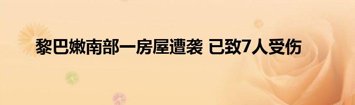 黎巴嫩南部一房屋遭袭 已致7人受伤