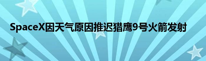 SpaceX因天气原因推迟猎鹰9号火箭发射