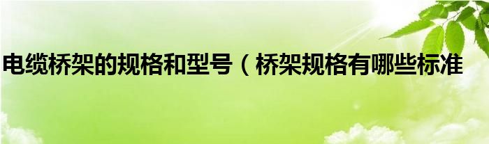 电缆桥架的规格和型号（桥架规格有哪些标准