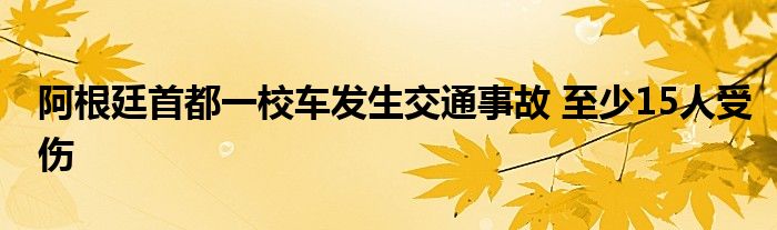 阿根廷首都一校车发生交通事故 至少15人受伤