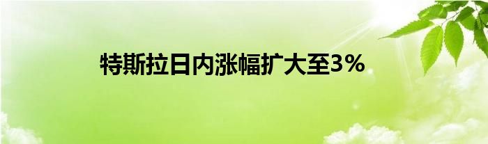 特斯拉日内涨幅扩大至3%