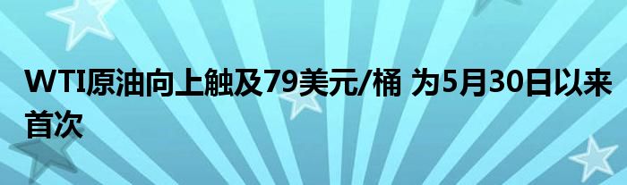 WTI原油向上触及79美元/桶 为5月30日以来首次