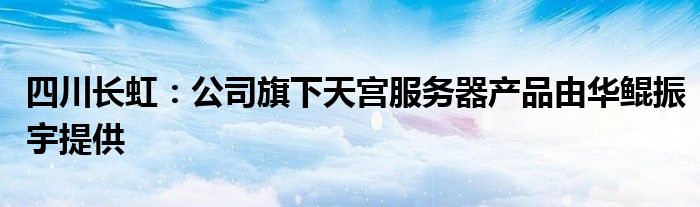 四川长虹：公司旗下天宫服务器产品由华鲲振宇提供