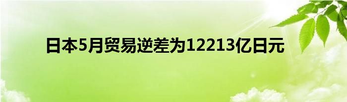 日本5月贸易逆差为12213亿日元