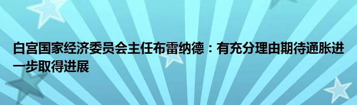 白宫国家经济委员会主任布雷纳德：有充分理由期待通胀进一步取得进展