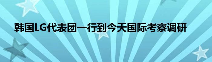 韩国LG代表团一行到今天国际考察调研