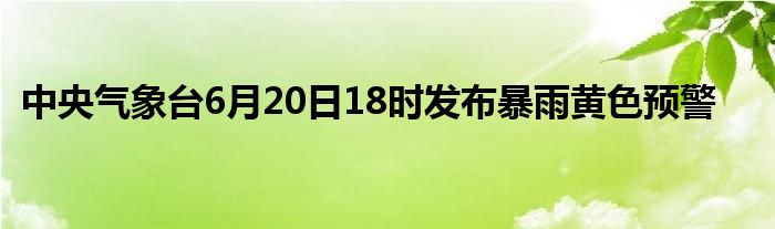 中央气象台6月20日18时发布暴雨黄色预警