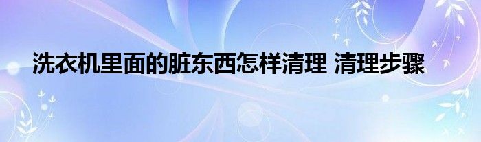 洗衣机里面的脏东西怎样清理 清理步骤