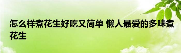 怎么样煮花生好吃又简单 懒人最爱的多味煮花生