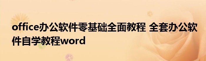 office办公软件零基础全面教程 全套办公软件自学教程word