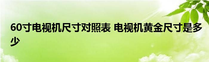 60寸电视机尺寸对照表 电视机黄金尺寸是多少